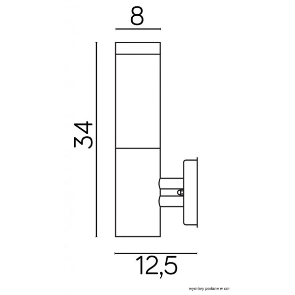 Kinkiet zewnętrzny INOX KWADRATOWA SS802-A - wymiary