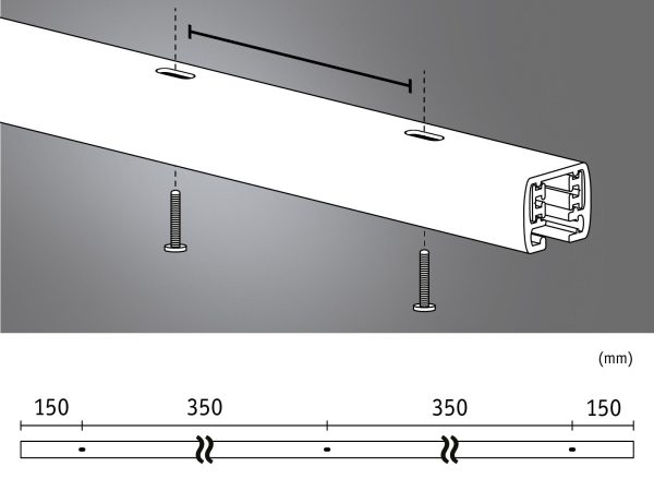 Szynoprzewód URail system 1m 230V chrom mat / metal - obrazek 6