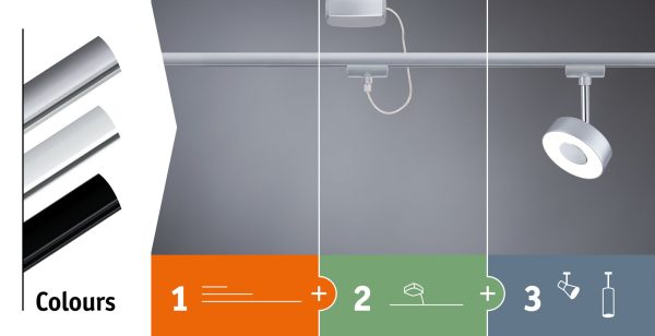 Szynoprzewód URail system 1m 230V chrom mat / metal - obrazek 5