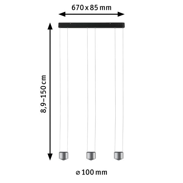 Lampa wisząca ALDAN LED DIM 3x9W 3X450lm 2700K 230V czarny / szczotkowane aluminium - obrazek 3