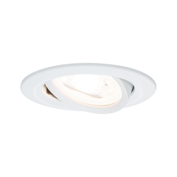 Oprawa do wbudowania NOVA LED wychylna GU10 6.5W 460lm 84mm 2700K IP23 230V biały mat / aluminium