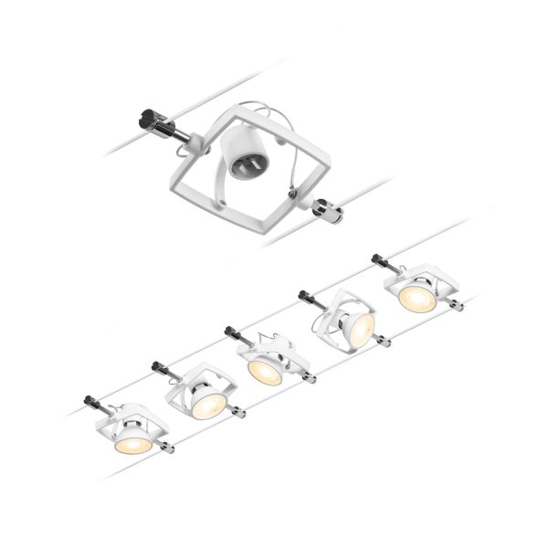 System linkowy zestaw Mac II max 5x10W GU5,3 12V DC 2 x 5 metrów biały mat/chrom - obrazek 5