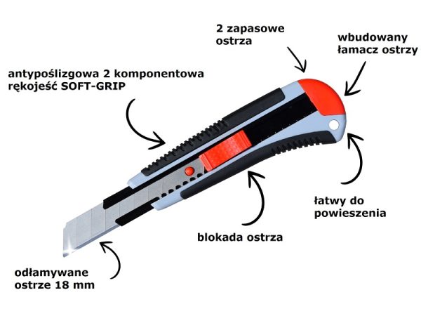 Nóż z ostrzem 18 mm Abraboro - obrazek 2