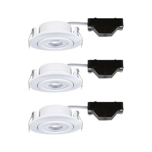 Zestaw 3 opraw wbudowanych LED 3x4.8W wychylna 70 stopni 450lm 3000K 230V biały matowy / tworzywo sztuczne - obrazek 3