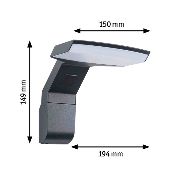 94827 - ZENERA LED - Oprawa elewacyjna - wymiary