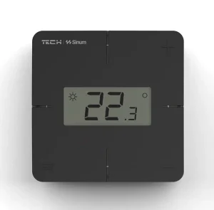 R-S1 CZARNY – Przewodowy regulator pokojowy Sinum