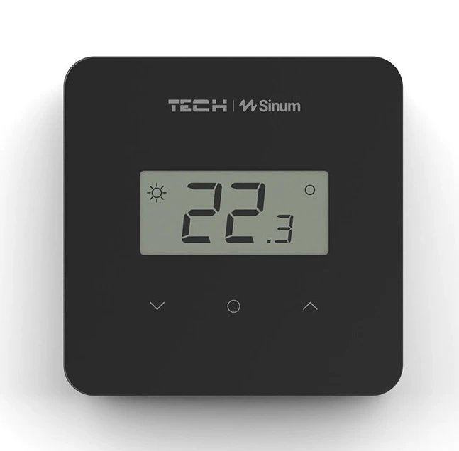 R-S2 CZARNY – Przewodowy regulator pokojowy Sinum