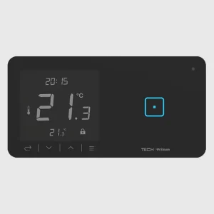 WSR-01mP CZARNY - Regulator pokojowy + włącznik jednopolowy Sinum