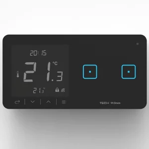 WSR-02P CZARNY - Regulator pokojowy + włącznik dwupolowy