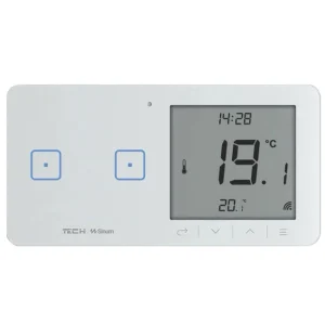 WSR-02mL BIAŁY - Regulator pokojowy + włącznik dwupolowy Sinum