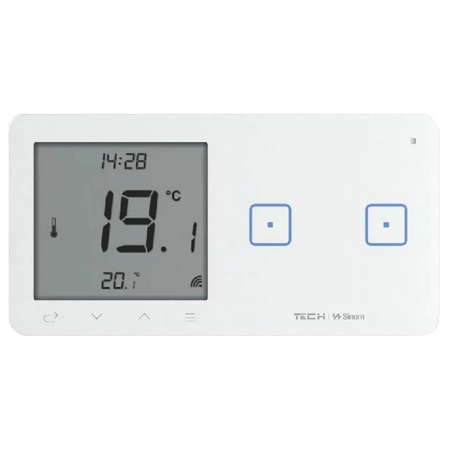 WSR-02mP BIAŁY - Regulator pokojowy + włącznik dwupolowy Sinum