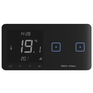 WSR-02mP CZARNY - Regulator pokojowy + włącznik dwupolowy Sinum