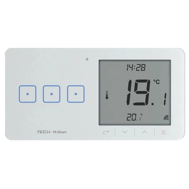 WSR-03mL BIAŁY - Regulator pokojowy + włącznik trójpolowy Sinum