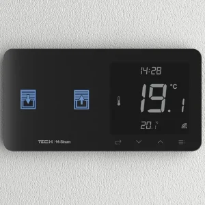 WZR-02L CZARNY - Regulator pokojowy + włącznik rolet