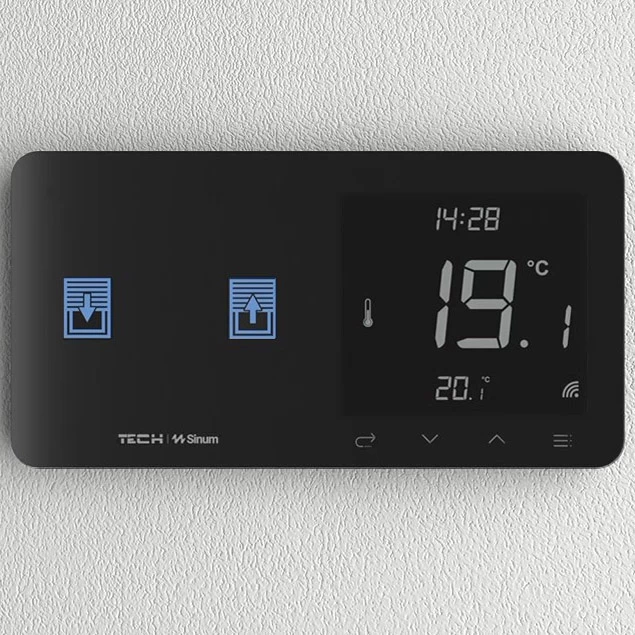 WZR-02L CZARNY - Regulator pokojowy + włącznik rolet