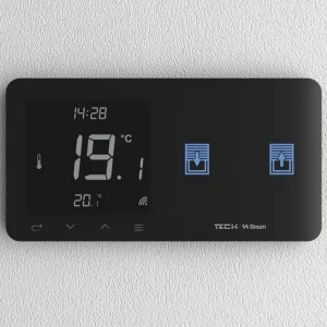 WZR-02P CZARNY - Regulator pokojowy + włącznik rolet