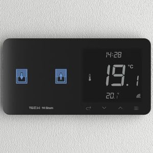 WZR-02mL CZARNY - Regulator pokojowy + włącznik rolet