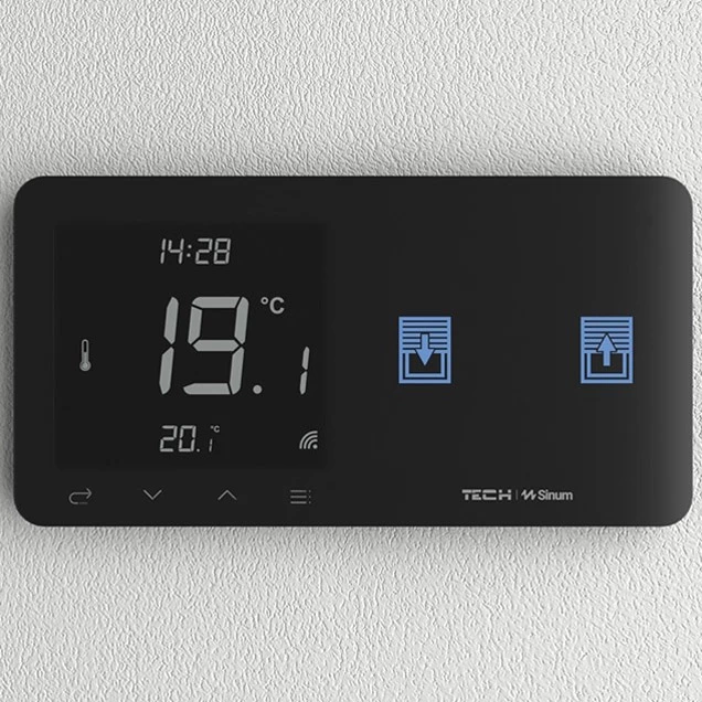 WZR-02mP CZARNY - Regulator pokojowy + włącznik rolet