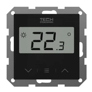 F-2z v1 CZARNY - Regulator pokojowy dwustanowy doramkowy